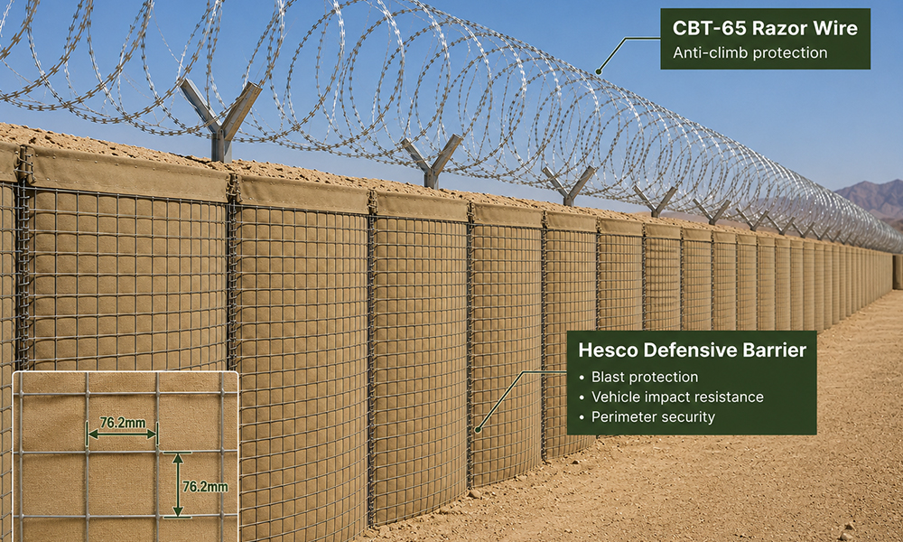 Saudi Military Contractor Purchased Defensive Barrier and Razor Wire for Desert Border Protection
