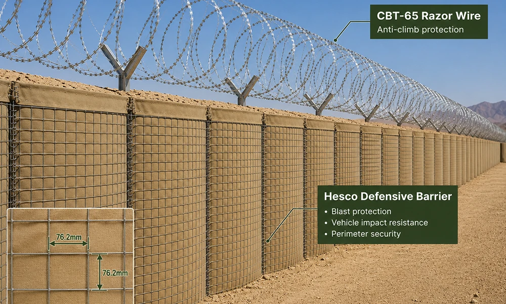 Saudi Military Contractor Purchased Defensive Barrier and Razor Wire for Desert Border Protection